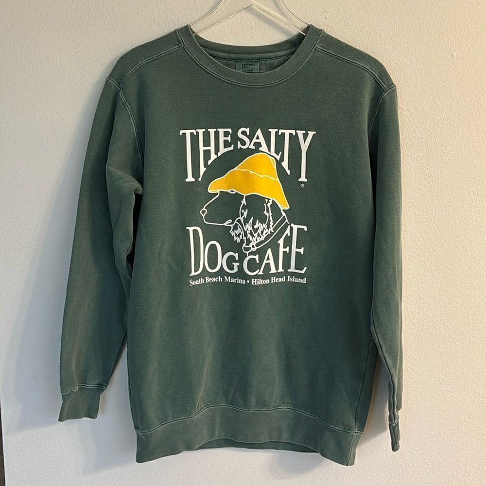 Salty Dog Cafe Hilton Head Island Green Crew Neck Sweatshirt Size Small